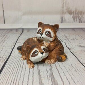 Raccoon Baby Kits Figurine Homco Home Interiors Ceramic #1454